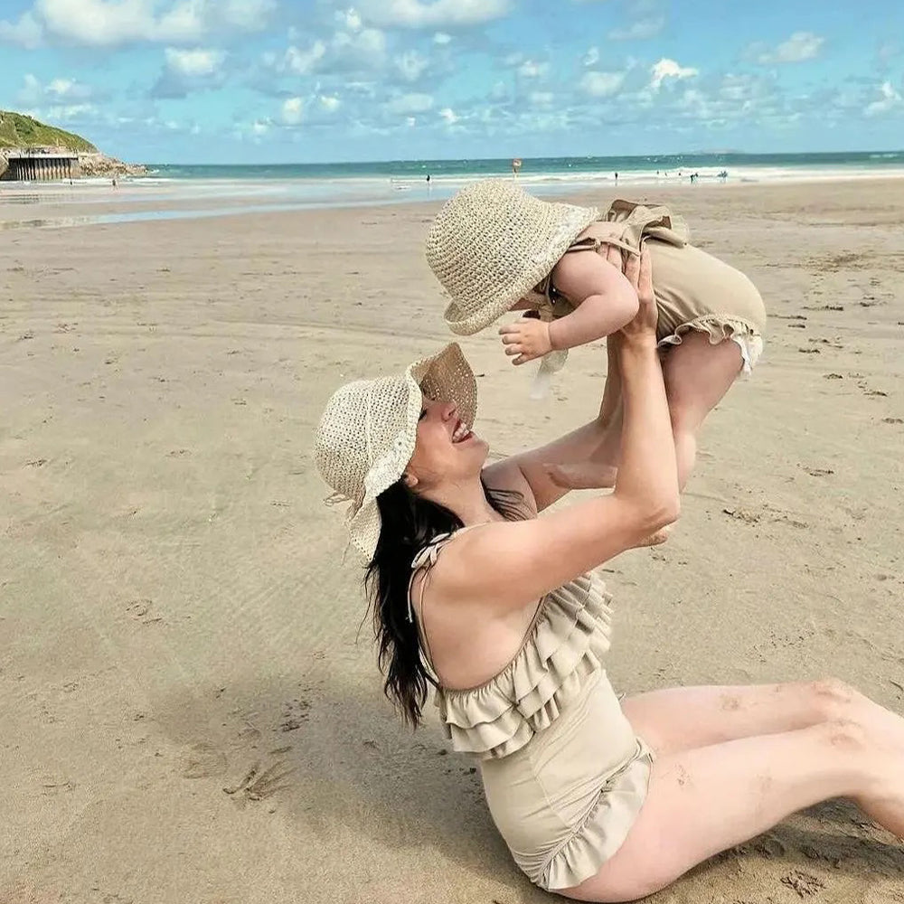 Personalized Hand Embroidered Straw Floppy Sun Hat | trehrechie.com