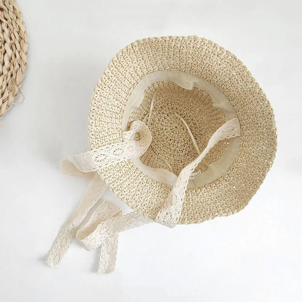 Personalized Hand Embroidered Straw Floppy Sun Hat | trehrechie.com