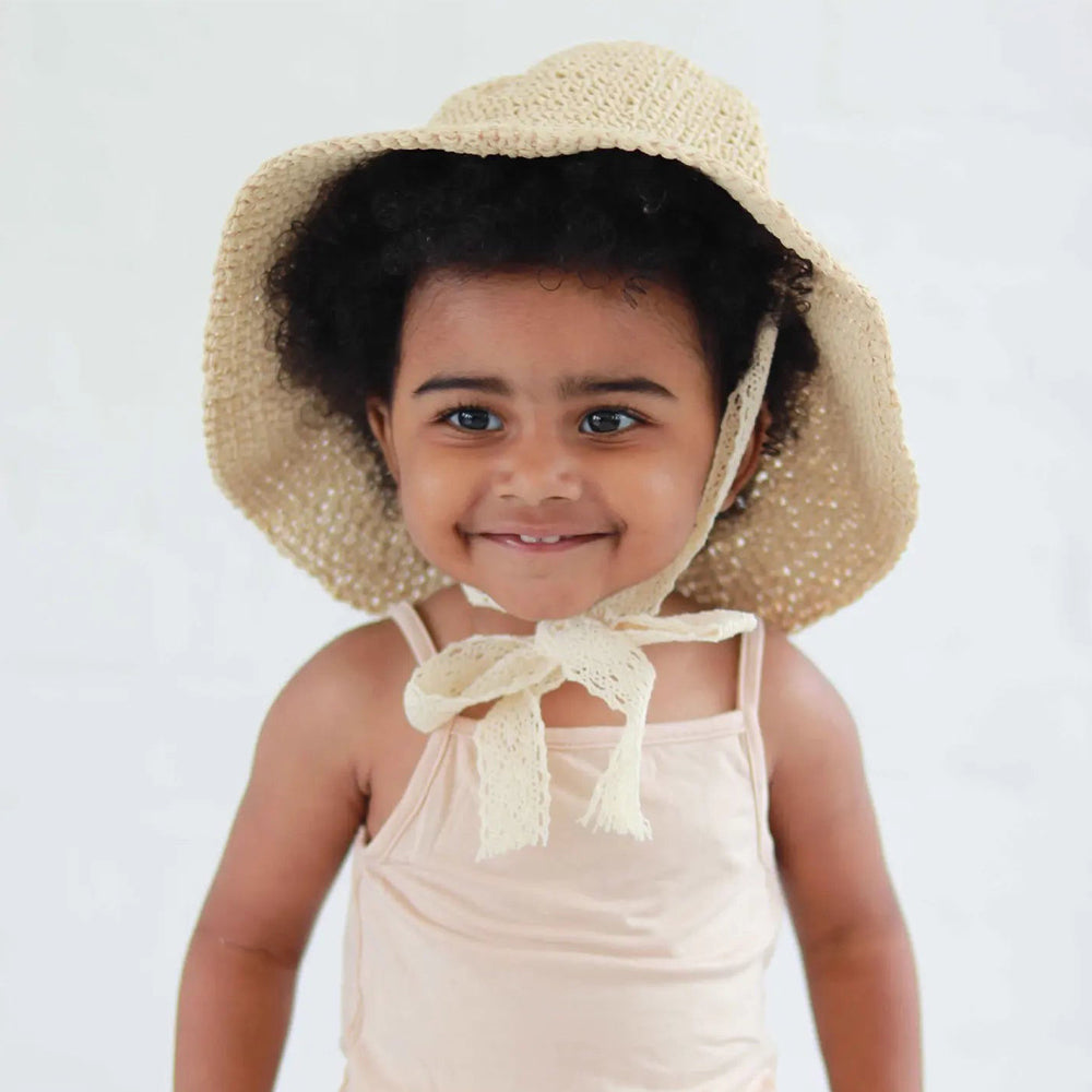 Personalized Hand Embroidered Straw Floppy Sun Hat | trehrechie.com