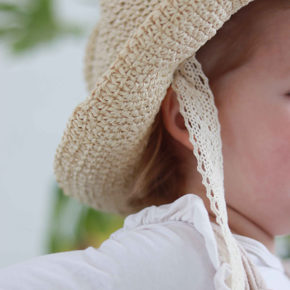 Personalized Hand Embroidered Straw Floppy Sun Hat | trehrechie.com
