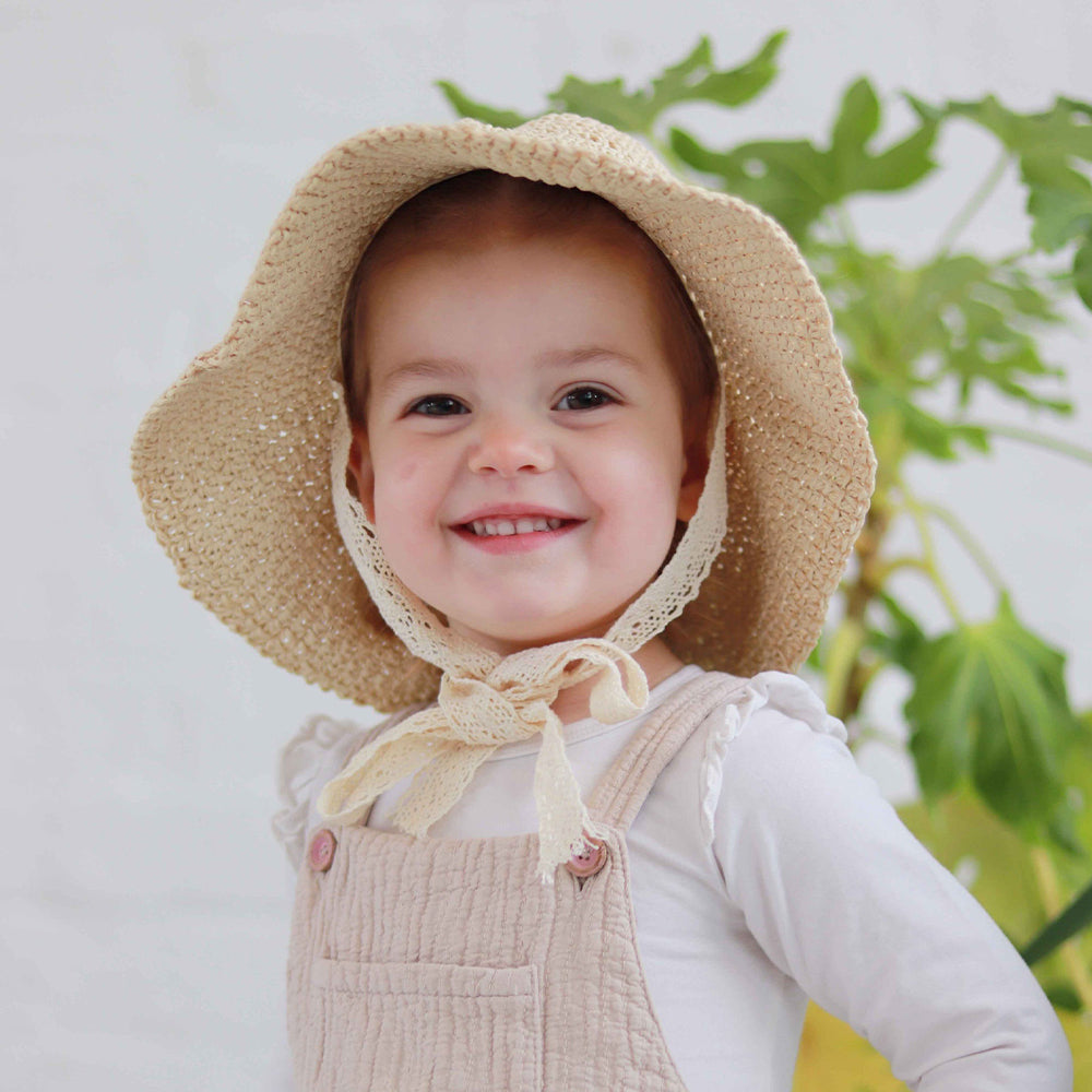 Personalized Hand Embroidered Straw Floppy Sun Hat | trehrechie.com