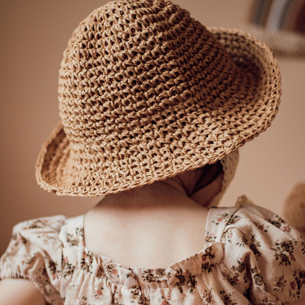Personalized Hand Embroidered Straw Floppy Sun Hat | trehrechie.com