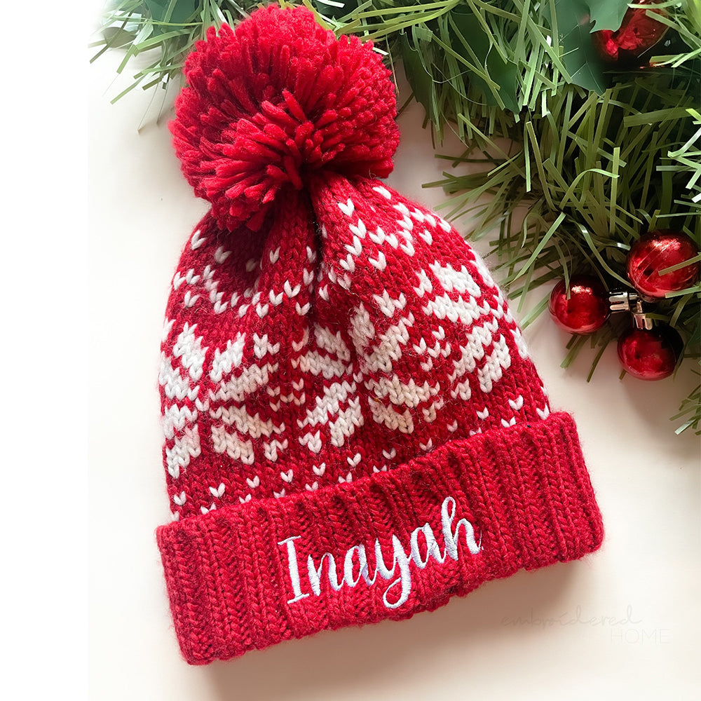 Personalized Embroidered Knitted Winter Hat | KKHat08 | trehrechie.com