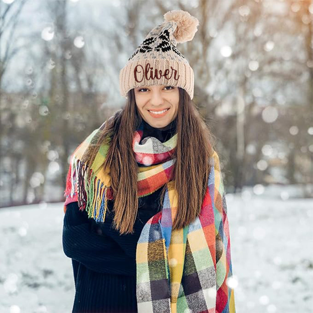 Personalized Embroidered Knitted Winter Hat | KKHat08 | trehrechie.com