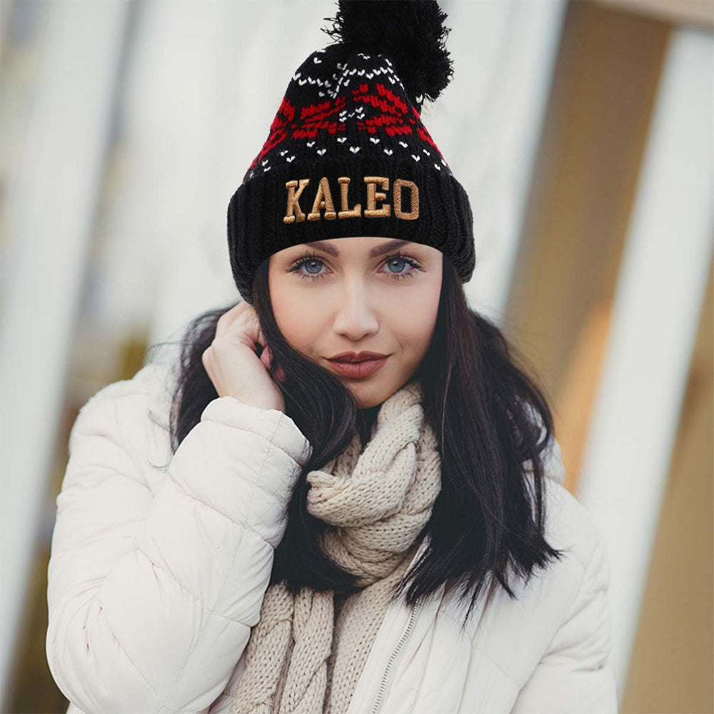 Personalized Embroidered Knitted Winter Hat | KKHat08 | trehrechie.com