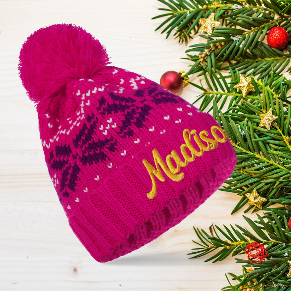 Personalized Embroidered Knitted Winter Hat | KKHat08 | trehrechie.com